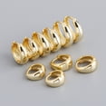 thumbnail image 3 of 925 Silver Wide Hoop Huggie Earrings, Minimalist Thick Band Hoop Earrings, 3 of 9