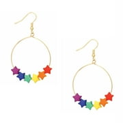 Zad Jewelry Rainbow Brights Star Wire Drop Earrings, Multi
