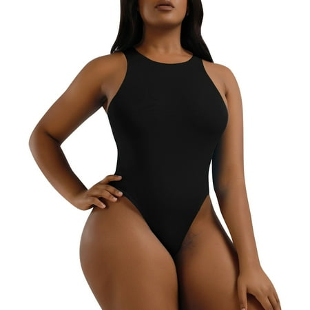 

ZMHEGW Women s Jumpsuits Sports Bra Jumpsuits Crew Neck Sleeveless Yoga Women Bodysuit Solid Print Black Xxl