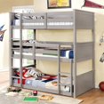 thumbnail image 2 of Furniture of America Dorian Solid Wood Twin Triple Bunk Bed in Gray, 2 of 6