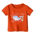 thumbnail image 2 of Toddler Girls T-Shirts Cartoon Whale Printing Round Neck Short Sleeve Multicolor Tee Summer Children Girl School Home Casual Comfortable Everyday Wear T-Shirts，2 -3 Years, 2 of 3