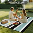 thumbnail image 5 of Fsddascl Turquoise Black Stripe Outdoor Rug for Patio/Deck/Porch, Non-Slip Large Area Rug 4 x 6 Ft, Modern Abstract Coarse Striped Indoor Outdoor Rugs Washable Area Rugs, Camping Rug Carpet, 5 of 5