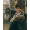 thumbnail image 2 of Josef Jungwirth 20x24 Black Ornate Framed Double Matted Museum Art Print Titled: Young Mother (1907), 2 of 5