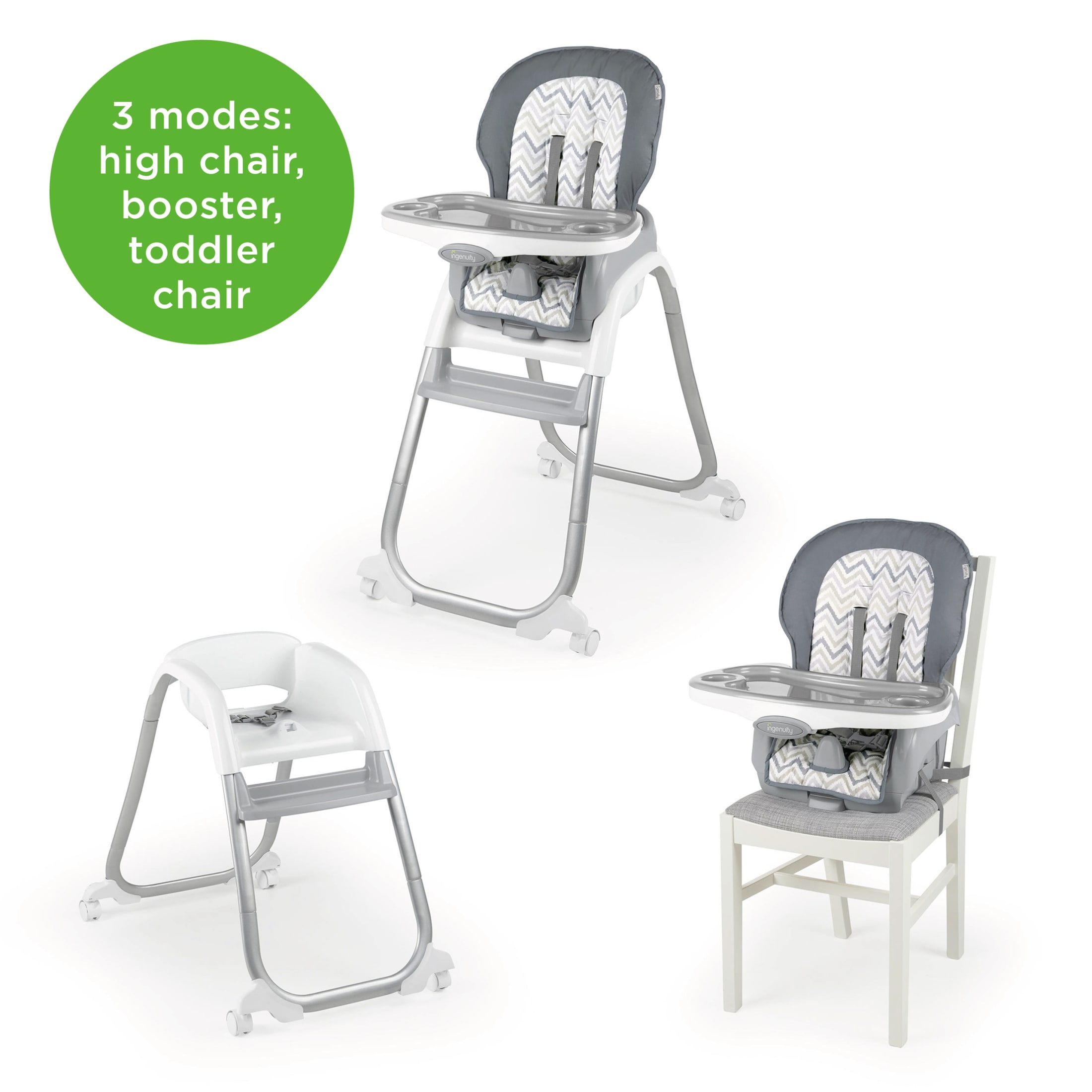 Ingenuity Trio Elite 3-in-1 High Chair, Toddler Chair, and Booster, For Ages 6 Months and Up, Unisex - Braden - image 3 of 13