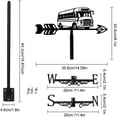 thumbnail image 2 of Country Bus Weather Vane Bus Weathervane Black Metal Weathercock Wind Vanes Garden Art Decor Signs Decorative Wind DirectionDIY, 2 of 7