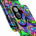 thumbnail image 2 of Psychedelic Hippie Phone Case, Neon Tie Dye Rainbow Y2K iPhone Cover, Trippy Rave Aesthetic Protective Case for iPhone 16 15 14 13 12 11 Pro Max Plus Mini, 2 of 6