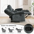 thumbnail image 6 of Bonzy Home Recliner Sofa Set — Reclining Loveseat & 3-Seat Sofa with Center Storage, Cup Holders & Wide Backrests, Gray, 6 of 6