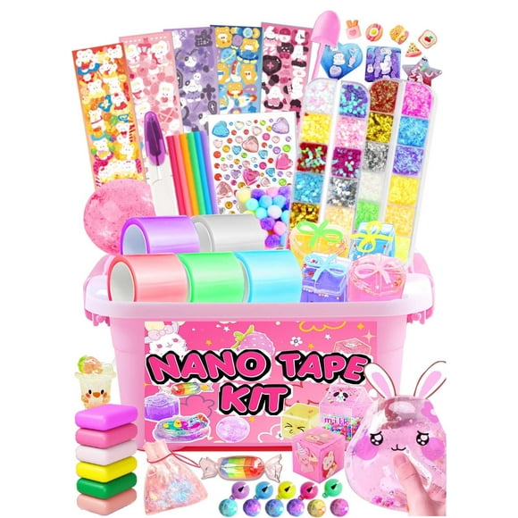 ZiZa Nano Tape Bubble Kit for Kids with Pink Box Nano Tape Squishy Maker Kit Nano Bubble Tape Kit Nano Tape Bubbles