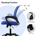 thumbnail image 7 of CL.HPAHKL Ergonomic Desk Chair, Mid-Back Mesh Office Chair with Wheels, Rolling Swivel Computer Task Chair for Home Office, Fixed Armrests, Tilt & Height Adjustable, Blue, 7 of 7