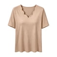 thumbnail image 2 of Cilsoka Womens Short Sleeve Tops Seashell Edge V Neck Dressy Casual Loose Fit Shirts Summer Vacation Blouses 2026 Trendy Clothes, 2 of 6