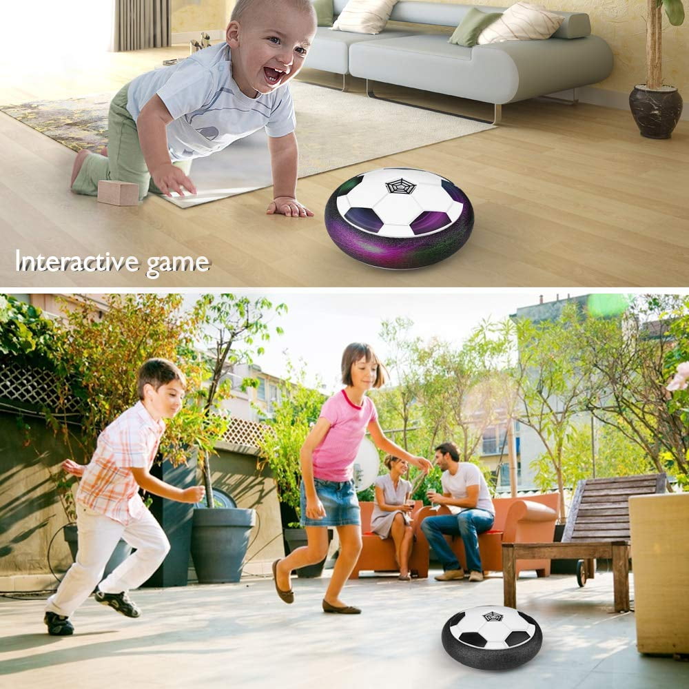 Air Power Training Football Game Feiqio Kids Toys Hover Soccer Ball Set with 2 Goals Indoor Soccer Ball with LED Light-Football Toy for Boys Girls Age 2 and up Best Gift Red