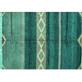 thumbnail image 1 of Ahgly Company Machine Washable Indoor Rectangle Abstract Turquoise Blue Modern Area Rugs, 8' x 10', 1 of 4