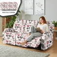 thumbnail image 3 of COEQINE Recliner Cover 8 Pieces Fitted Recliner Chair Cover Soft 3 Seater Reclining Sofa Slipcover with Storage Pocket and Elatic Straps for Valentines Day Decor, Animal Print Heart Pink, 3 of 8