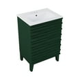 thumbnail image 3 of Cascade 24" Freestanding Bathroom Vanity in Green Oak with 3-Hole Centerset Sink Top, 3 of 7