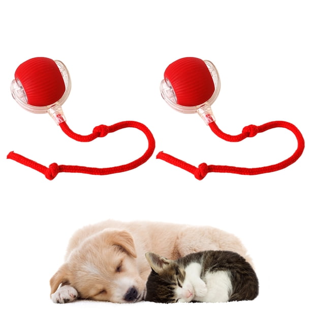 Divertidos para Gatos Rodante Automática Interactivos Interior (2 Unidades) Color Rojo