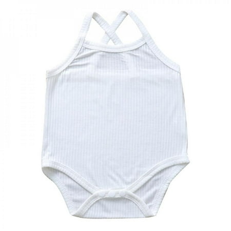 

Hazel Tech-Baby Sleeveless Solid Rompers Bodysuits Ribbed Clothes Outfits Sleeveless Overalls Clothing Set