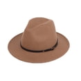thumbnail image 2 of Huyghdfb Unisex Woolen Felt Panama Hats Wide Brim Solid Color Fedora Cowboy Hats, 2 of 8