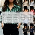 thumbnail image 3 of FDGIU Women's Plaid Button Down Shirt, Lapel Long Sleeve Loose Fit Collared Blouse Casual Tops for Office Daily Travel Outfits, 3 of 7