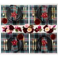 thumbnail image 4 of Linen Plaid Placemats Set of 4 - 100% Pure Linen Christmas Black Jewel Cloth Placemats 14 x 19 Inch - Handcrafted and Machine Washable Table Place Mats, 4 of 6