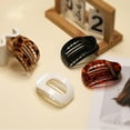thumbnail image 2 of 4 PCS Flat Hair Clips, Round Lay Down Hair Claw Clips for Women Girls, French Strong Hold Hair Barrettes for Thick Thin Hair,Comfortable Curved Flat Clips for Lying,Driving and More (Leopard), 2 of 8