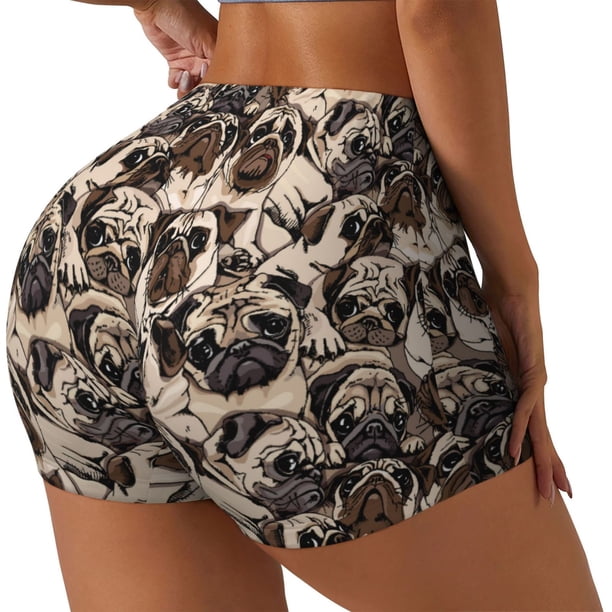 Fotbe Pug Shorts Sin Costuras – Shorts Deportivos de Cintura Alta para Mujer, Elásticos para Gimnasio, Yoga, Running o Ciclismo-Medium