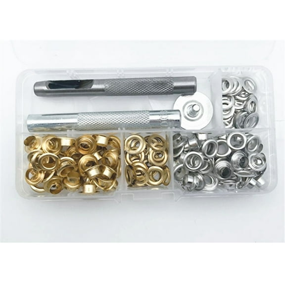 KHBUAB Grommets Eyelets Kit Tool 100Pcs 6mm Metal Eyelets Button for Diy Projects