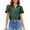 Dark Green, variant on Lixiuxyad Womens Dressy Tee Shirts Women's Short Sleeved Lapel Button Down Short Shirt And Pocket Beach Top