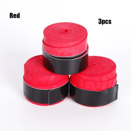 1/2/3pcs Hot Sale Sports Safety accessories Fishing Rod Tapes Outdoor sport Equipment Sweat Absorbed Wrap Overgrip Wraps Dry Tennis Racket Racquet Vibration Sweatband RED 3PCS