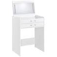 thumbnail image 6 of Danbury 3-drawer Makeup Vanity & Stool Set White High Gloss, 6 of 20
