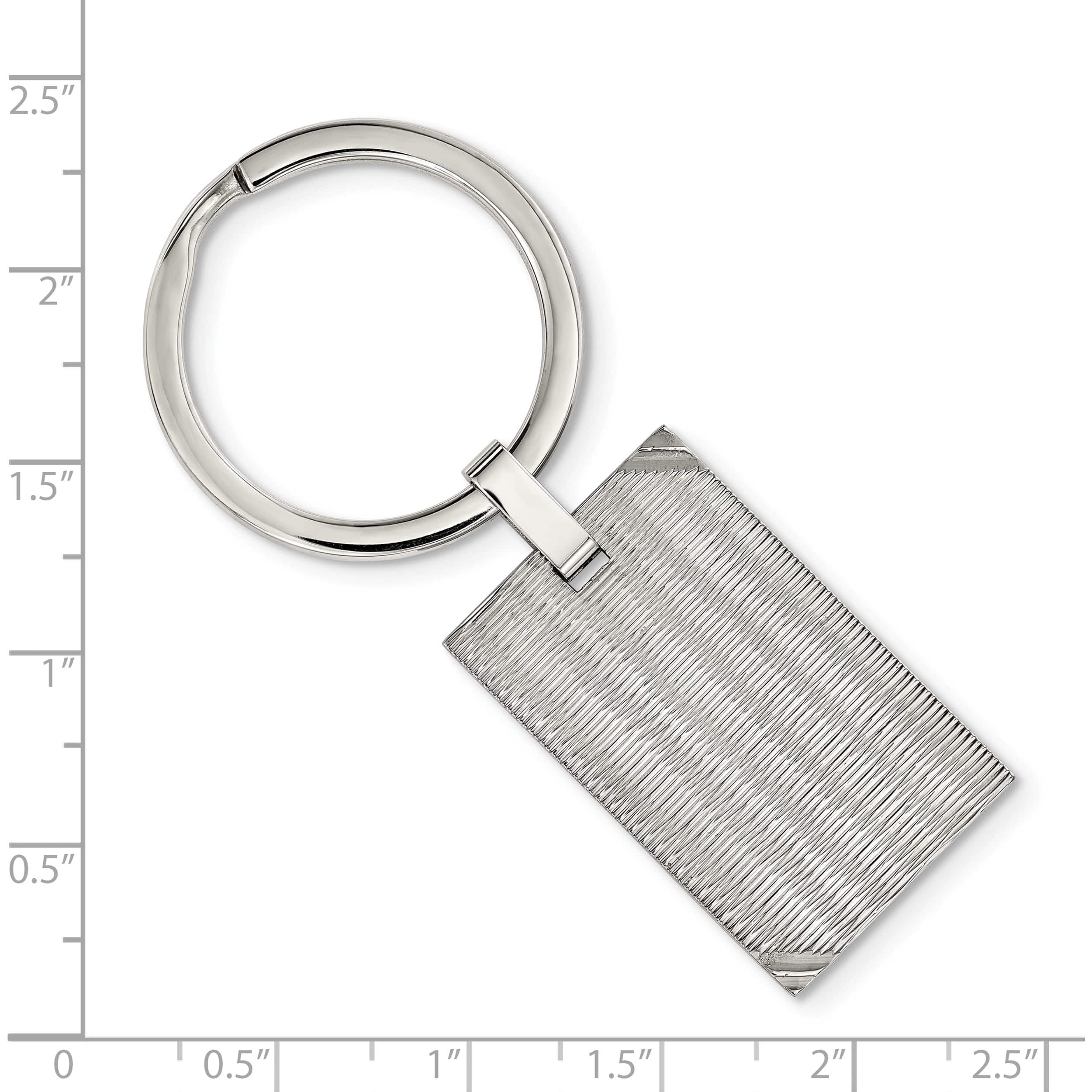 Stainless Steel Polished And Textured Key Ring (60.1 X 20.5) Made In China srk157