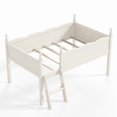 thumbnail image 4 of Bellemave Low Loft Bed Twin Size with Bookshelf, Wood Kids Loft Frame with Ladders & Full-Length Guardrails, Low Profile Bed with Slats for Kids, No Box Spring Needed, Beige, 4 of 9