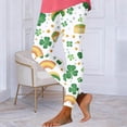 thumbnail image 2 of BiZtdJrK Womens St Patricks Leggings Stretchy High Waisted Soft Legging Pants Irish Shamrock Clover Print Tight Workout Yoga Pants Yellow XXXL, 2 of 7