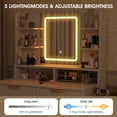 thumbnail image 6 of Vabches L-Shaped Corner Vanity Desk with Adjustable Lighted Mirror, Makeup White Vanity Table with Large Storage for Bedroom, White, 6 of 9
