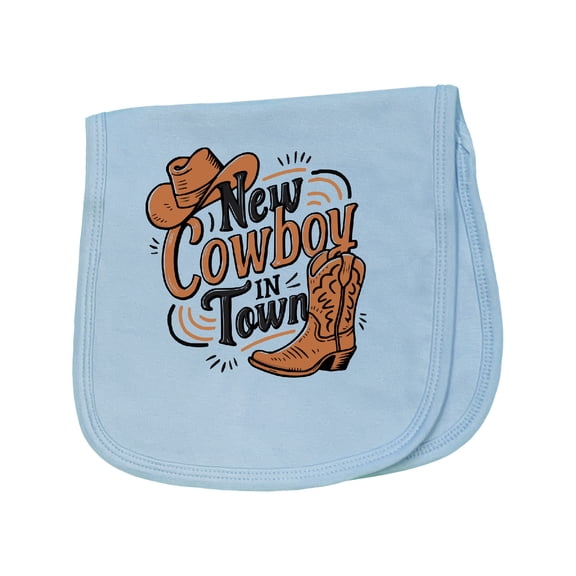 Inktastic I'm a New Cowboy in Town Baby Burp Cloth