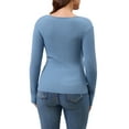 thumbnail image 3 of INSPIRE CHIC Womens Maternity Long Sleeve t Shirt V Neck Stretch Wrap Tops Breastfeeding Ruched Nursing Tees S Blue, 3 of 5