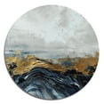 thumbnail image 2 of Designart "Modern Contemporary Abstract Grey and Gold III" Abstract Marble Metal Round Wall Art Prints, 2 of 5