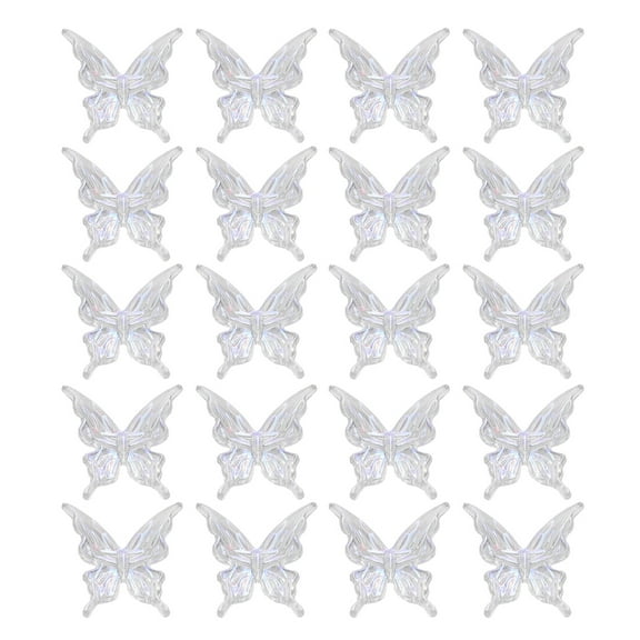 20x Multicolor Butterfly Loose Beads for Jewelry Making Necklace Decorations