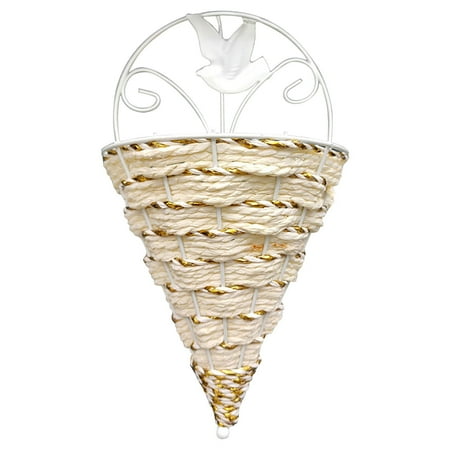 

Sanamity Utensil Hanger Flower Basket Pot Woven We Basket Craft Flower Wrought Wall Hanging Hanging Decoration & Hangs Kitchen Hook Beige