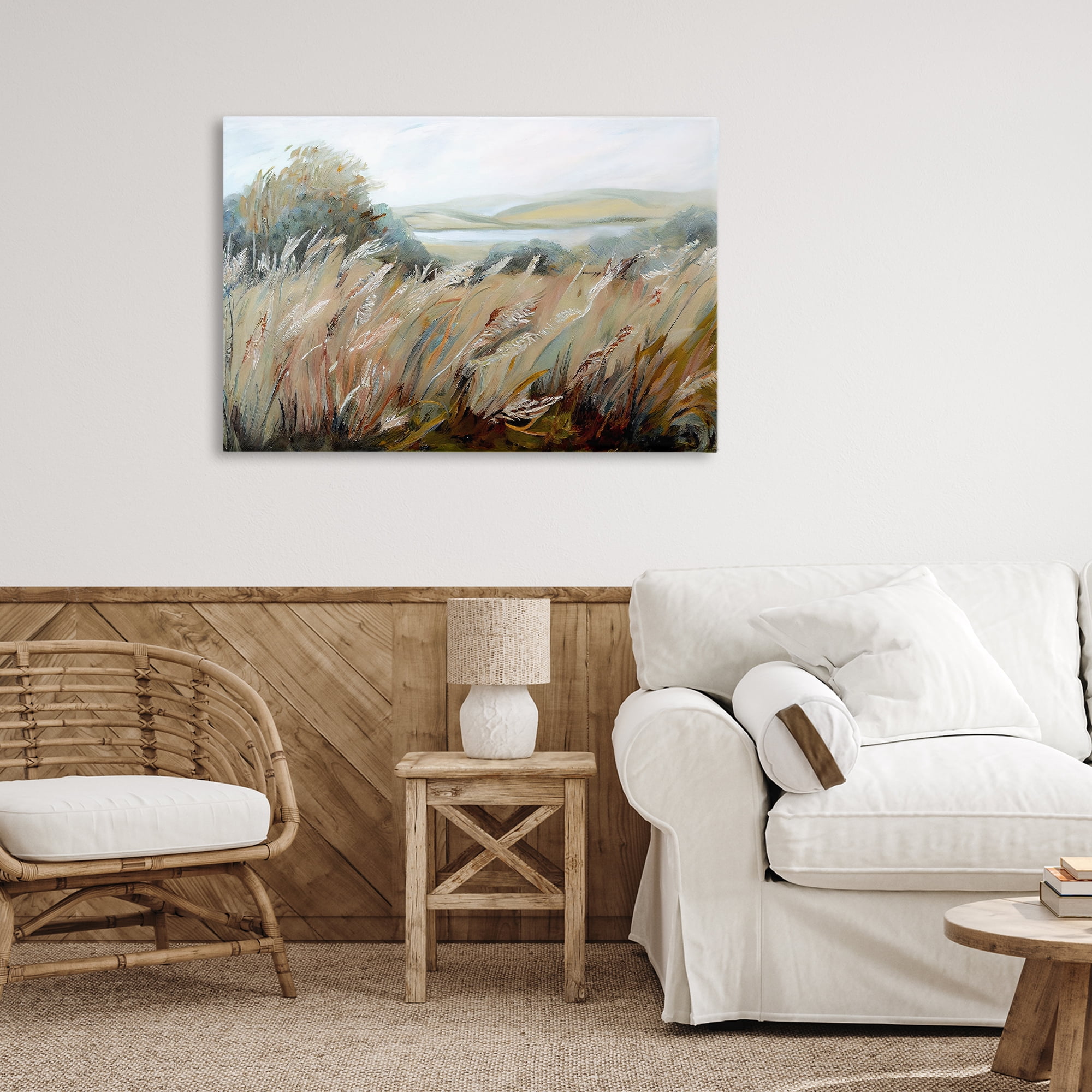 Windy Meadow Distortion Canvas Wall Art, design by Sasha
