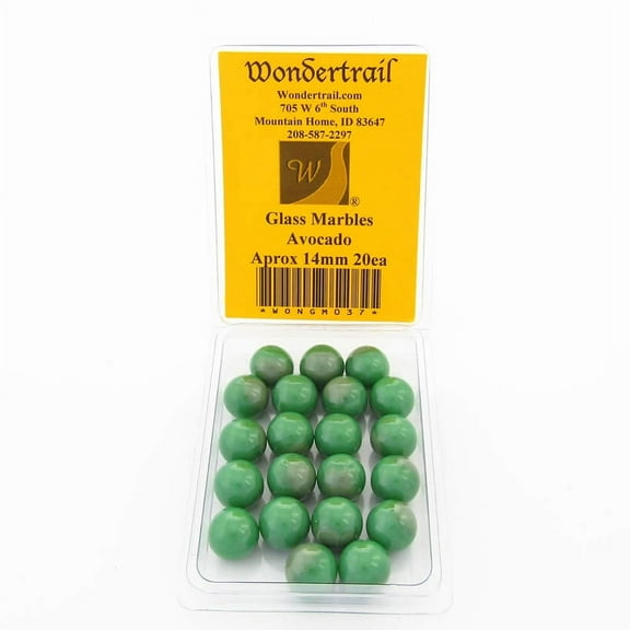 Avocado Marbels 14mm Glass Marbles Pack of 20 Wondertrail