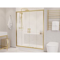 ANZZI Framed Sliding Shower Glass Door Enchant Series 70 x 60.4 in. Brushed Gold