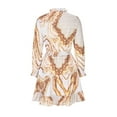 thumbnail image 4 of Birdeem Robe d'Été Décontractée à Manches Longues Col en V avec Ceinture Élastique pour Femmes, 4 of 6