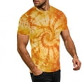 thumbnail image 5 of Sexlip Womens Yellow Tie Dye Blouse Crew Neck Design Breathable Fabric Relaxed Silhouette for Summer Gatherings Yellow M, 5 of 9