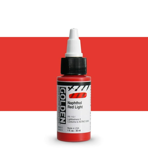 Golden High Flow Acrylics, 1 oz, Naphthol Red Light