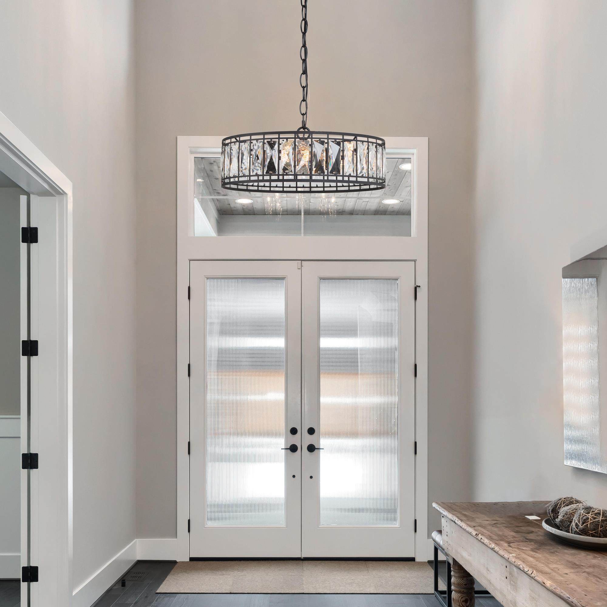 LNC Ballet 3-Light Modern Crystal Round Chandelier for Living or Dining Room