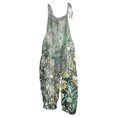 thumbnail image 2 of Women Linen Overalls Summer Casual Floral Printed Loose Fit Jumpsuits Boho Cute Wide Leg Rompers Pants with Pockets, 2 of 7
