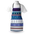 thumbnail image 3 of Striped Apron Horizontal Mixed Christmas Elements Design with Dots Snowflakes Stars Retro Image, Unisex Kitchen Bib Apron with Adjustable Neck for Cooking Baking Gardening, Multicolor, by Ambesonne, 3 of 3