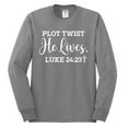 thumbnail image 2 of Wild Bobby Plot Twist He Lives Luke 24:23 Inspirational/Christian Men Long Sleeve Shirt, Heather Grey, 3X-Large, 2 of 5