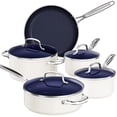 thumbnail image 1 of Nuwave Juego de utensilios de cocina de 9 piezas con revestimiento antiadherente de cerámica azul Duralon saludable, resistente a los arañazos con infusión de diamante, sin PFAS, apto para horno, list, 1 of 5