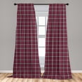 thumbnail image 5 of Ambesonne Checkered Curtains, Geometric Old Tartan, Pair of 28"x63", White Black Pink, 5 of 5